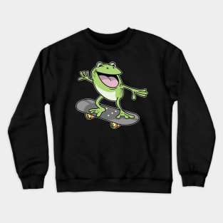 Cottagecore Aesthetic Frog Skateboard Fairycore Crewneck Sweatshirt